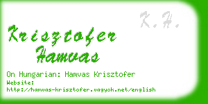 krisztofer hamvas business card